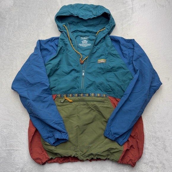 L.L. Bean Other - LL Bean Anorak Jacket Mens Large Multicolor Mountain Classic Colorblock Hooded